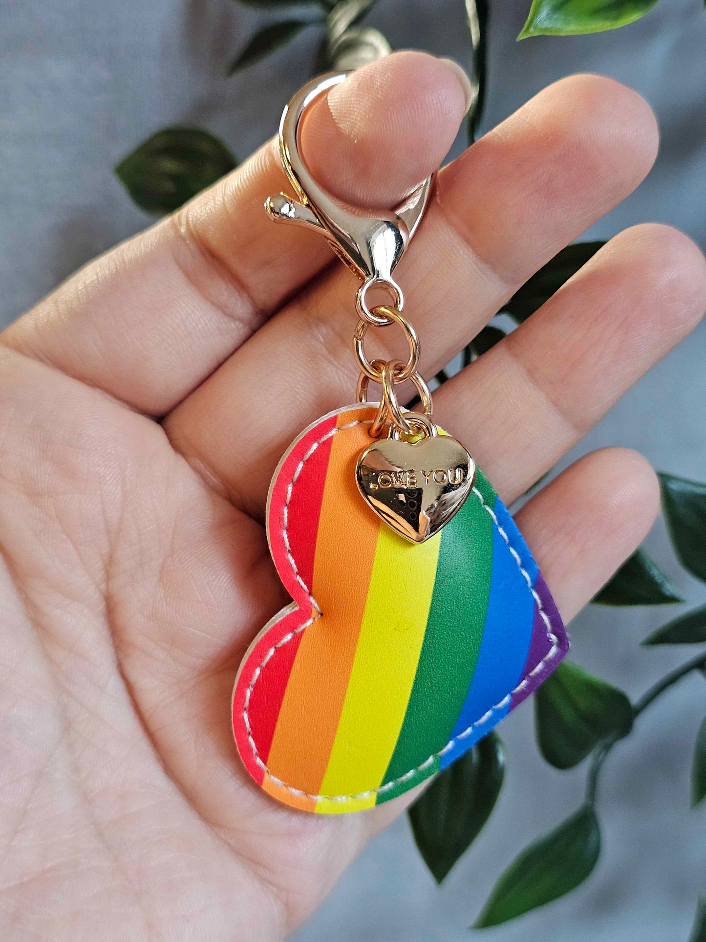 Pride Leather Heart Keyring