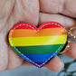 Pride Leather Heart Keyring
