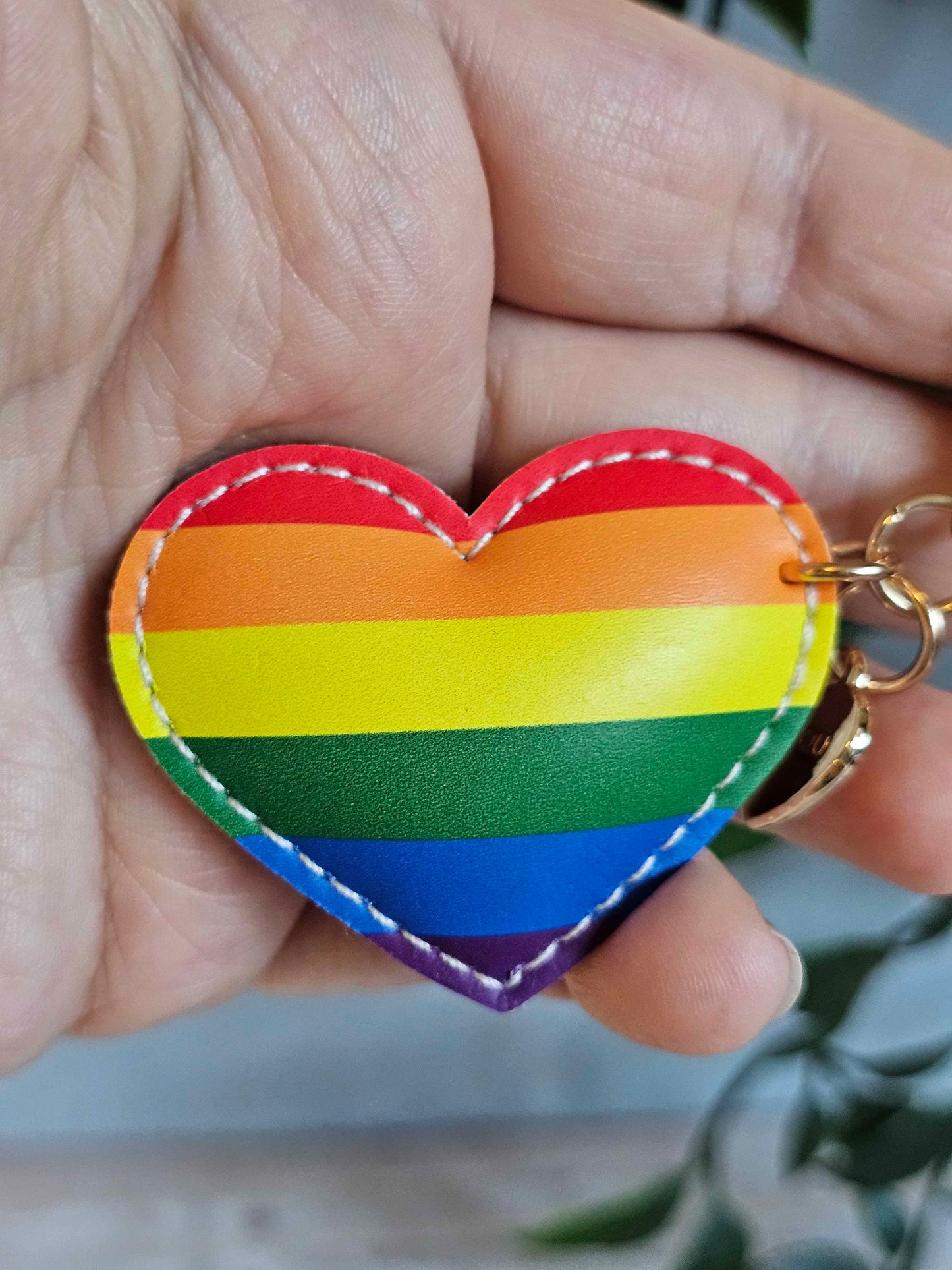 Pride Leather Heart Keyring