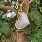 Silver Leather Heart Keyring
