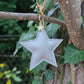 Silver Leather Star Keyring