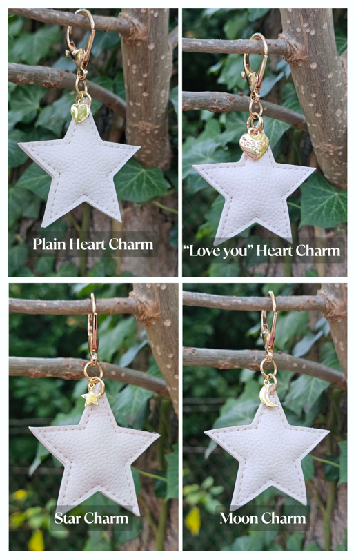 Bright Pink Leather Heart Keyring