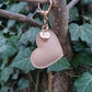 Toffee Leather Heart Keyring