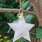 White Leather Star Keyring