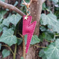 Wine Lightning Bolt Leather Keyring