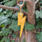 Yellow Lightning Bolt Leather Keyring