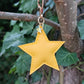 Yellow Leather Star Keyring